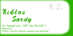 miklos sardy business card